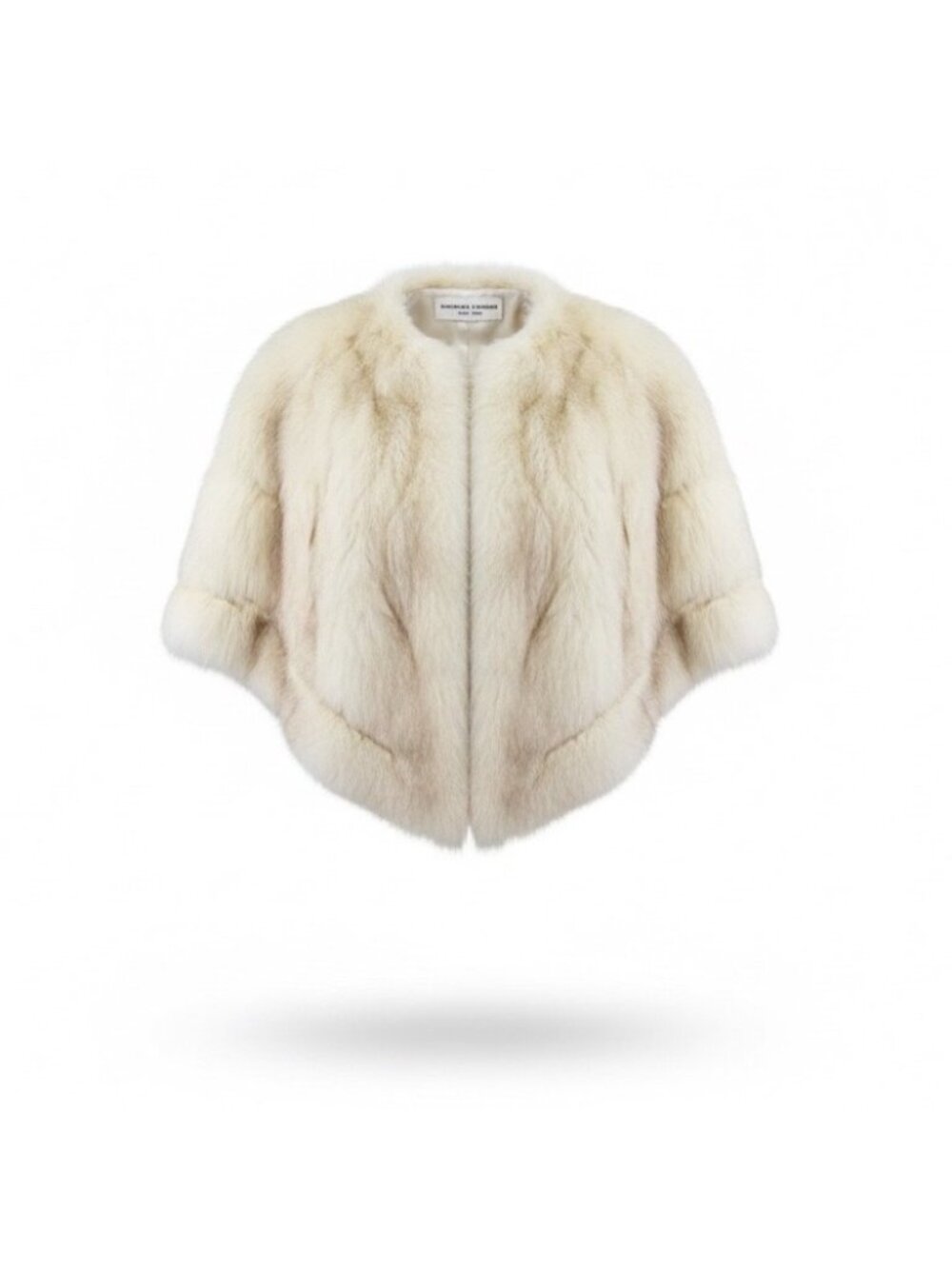 Michael Forrest Womens Beige Fox Fur Cape Stole Wrap Elegant Vintage Outerwear